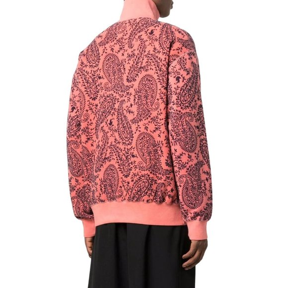 NEW Aries Made in Italy Coral Paisley 1/2 Zip Sweater Small - Picture 2 of 9